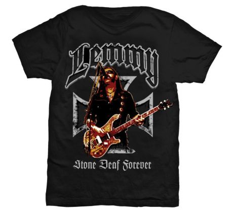 tričko Motorhead Lemmy – Iron Cross Stone Deaf Forever (t-shirt)