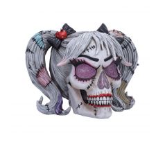 Lebka - Witchy Doll Skull (Grey) (gothic) ozdobné gotické poháre, figúrky a lebky