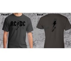 tričko AC/DC - Power Up Black Slogan - šedé t-shirt