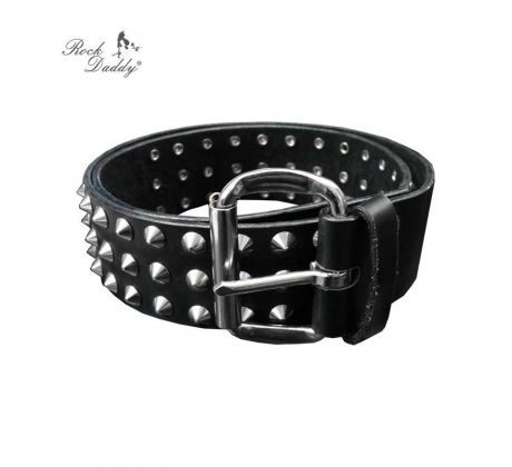 3-radový opasok vybíjaný - Black & Flat Cones (belt) I CDAQUARIUS.COM Rock Shop